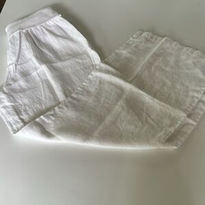 Jennifer Lopez White Linen Pull On Pants Size L